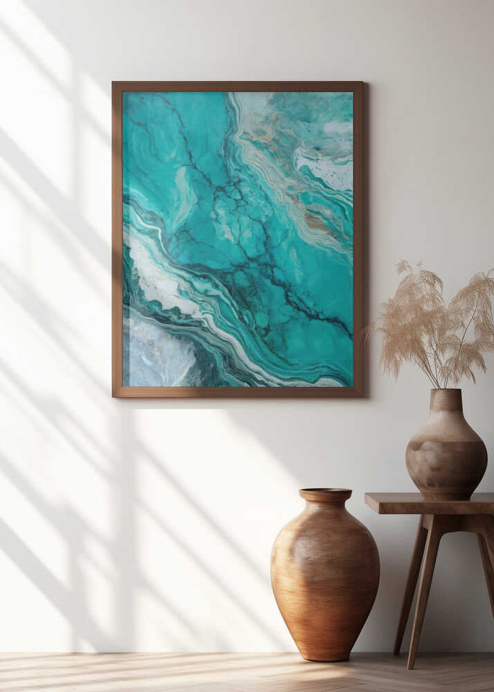 Abstract Patterns With Swirling Turquoise