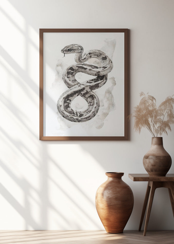 Snake On White Paper