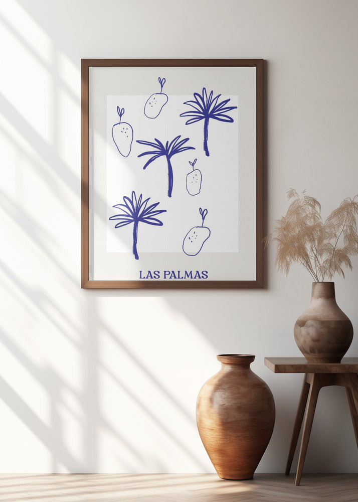 Blue Palm Doodles