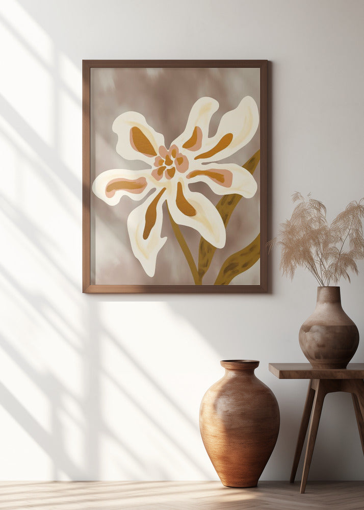 Delicate White Flower with Yellow Accents
