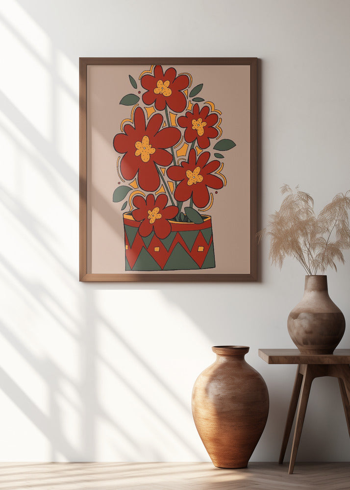 Red Pot Flowers