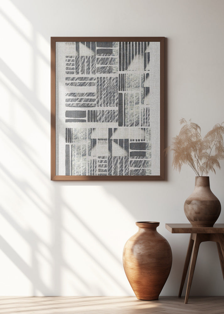 Geometric Patterns With Textured Monochrome Lines