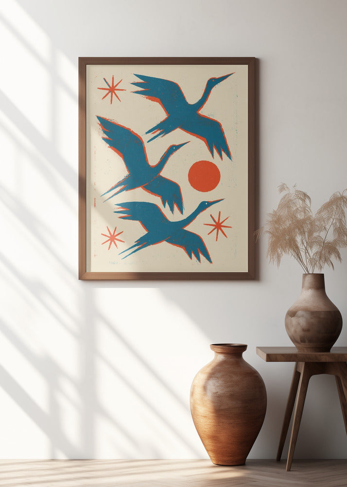 Cranes lithographie
