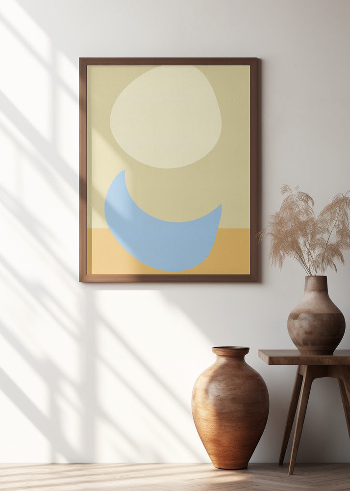 Stacked Ovals in Soft Yellow and Light Blue