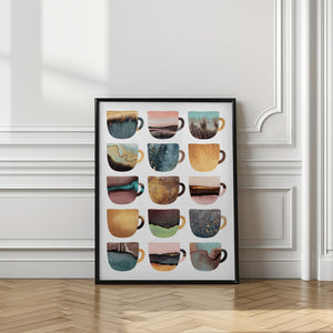 Art Prints of Earthy Coffee Cups