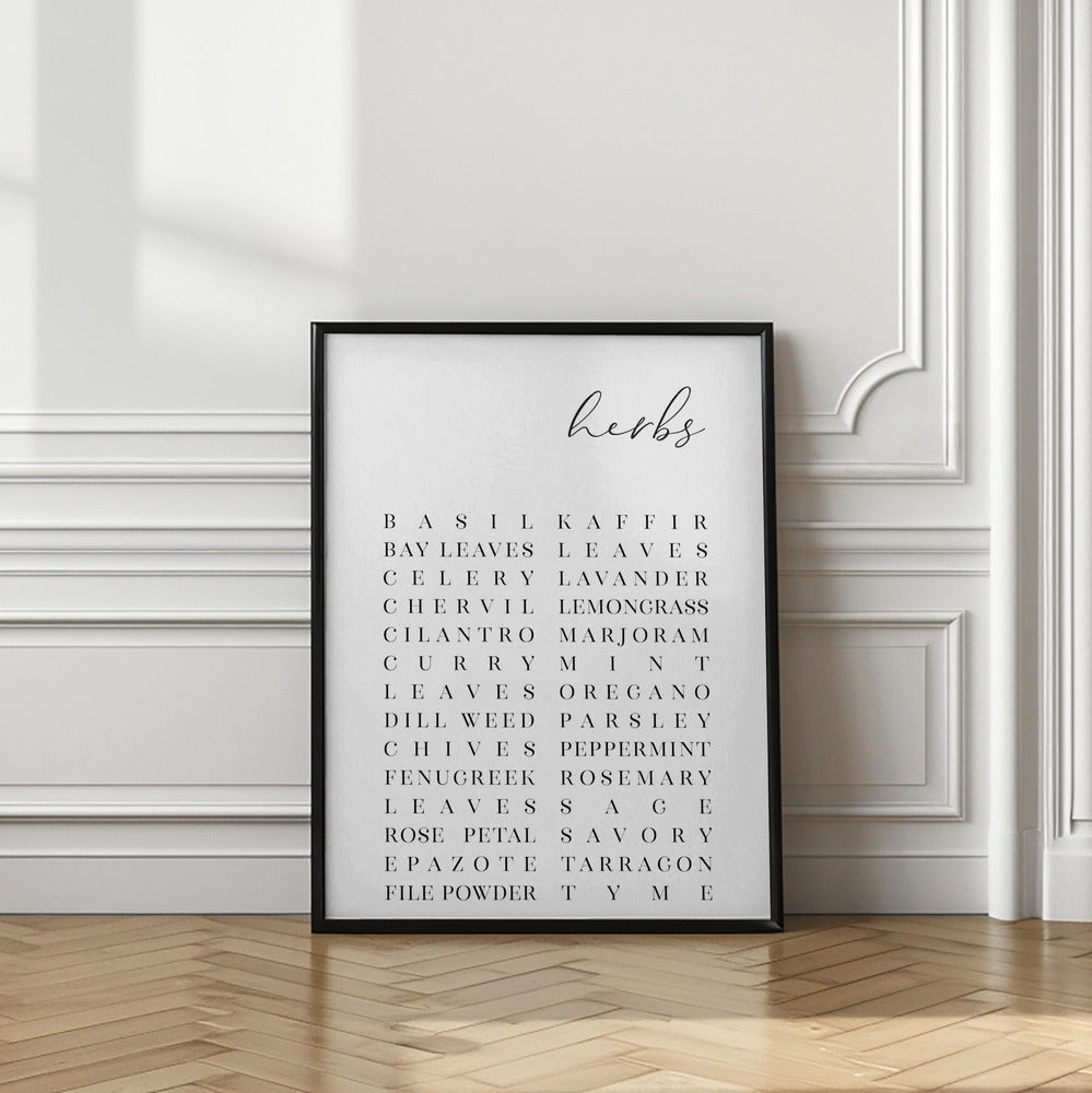 Art Prints of List of herbs