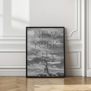 Art Prints of NYC Statue of Liberty | Text & Skyline