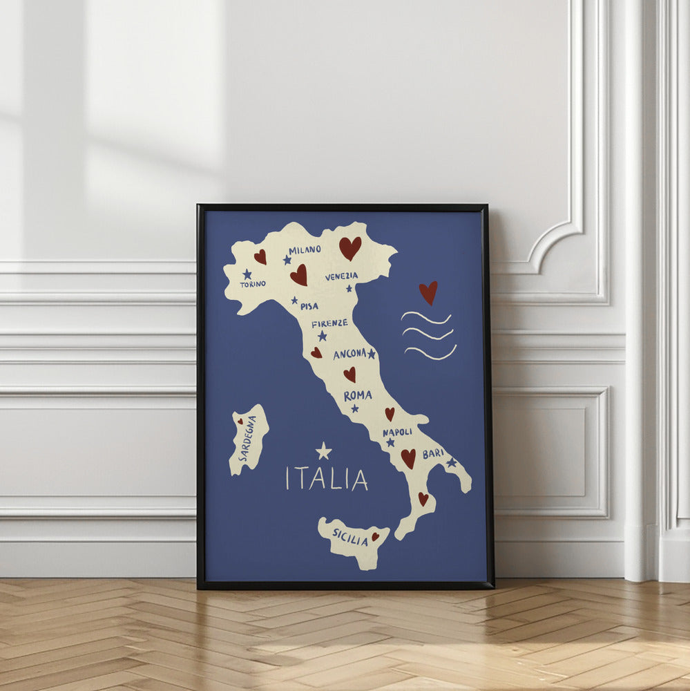 Art Prints of Italiy Map