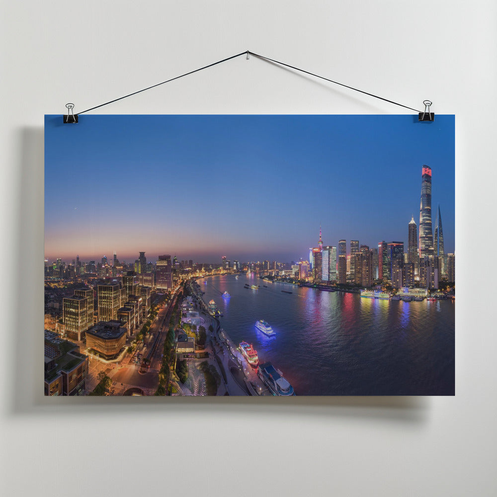 Art Prints of The Blue Hour in Shanghai