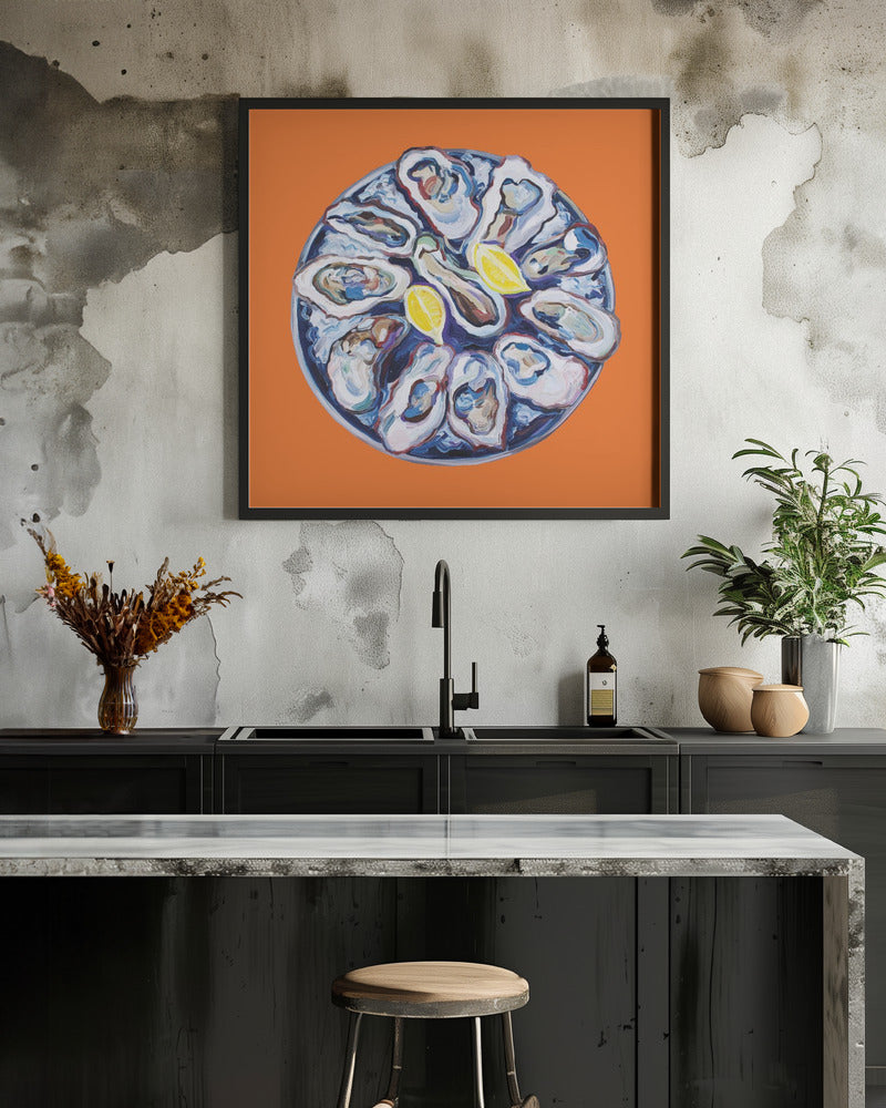 Oysters On a Plate Orange