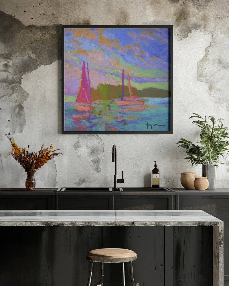 Sailboats at Dusk