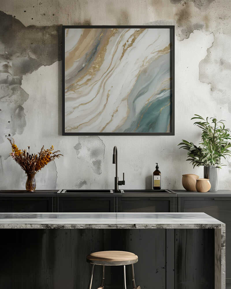 Golden Marble Waves