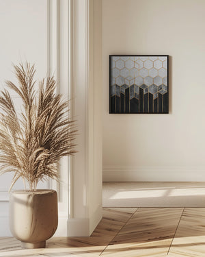 Art Prints of Charcoal Hexagons