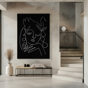 Art Prints of lineart_swan_black_vector_005
