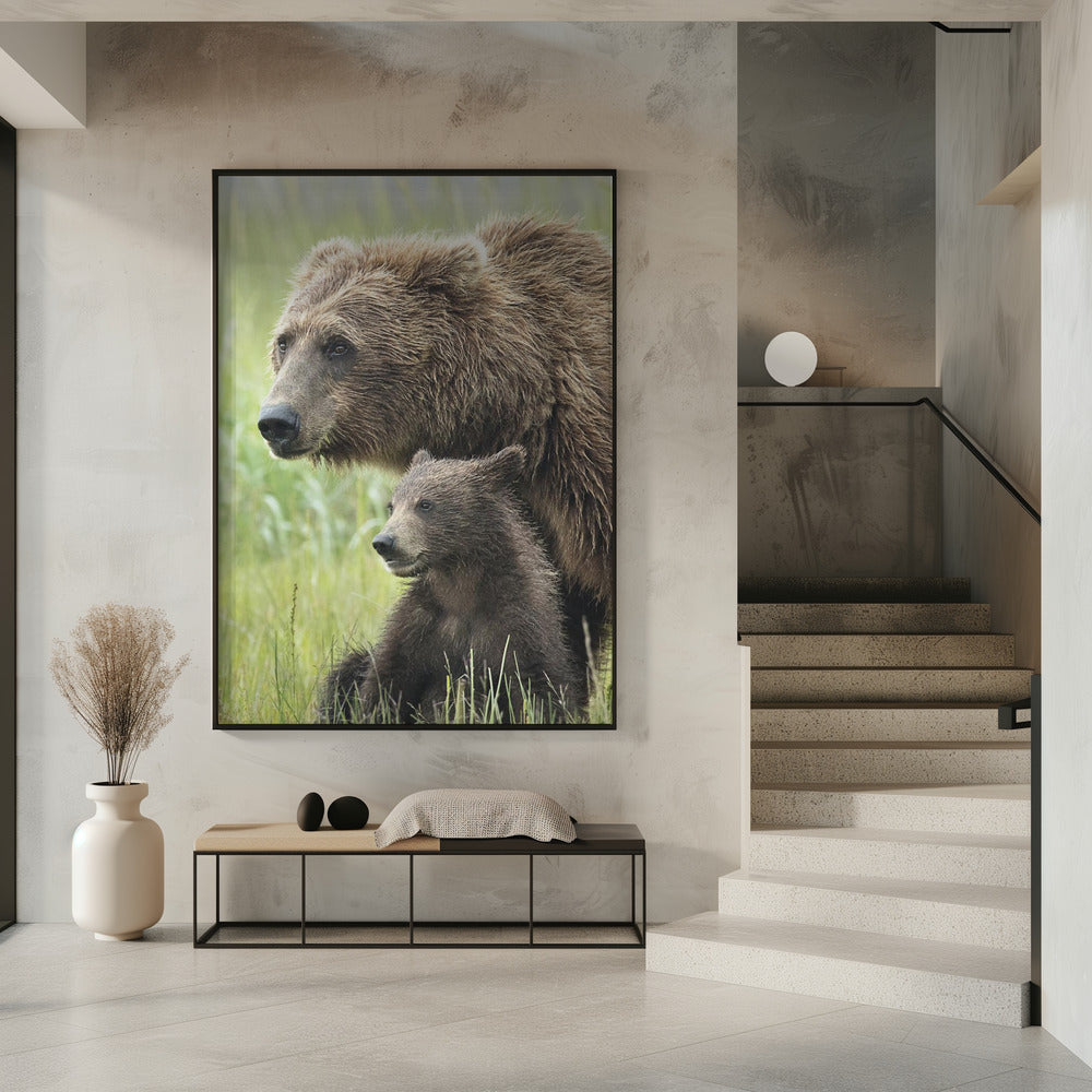 Art Prints of Momma Bear and Cub Portrait