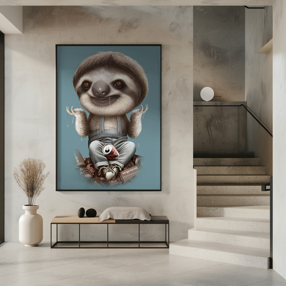 Canvas Art Print SLOTH DON'T CARE