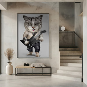 Canvas Art Print heavy metal cat