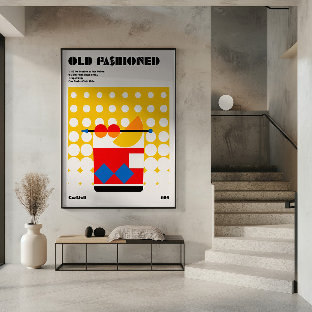 Art Prints of Old Fashioned Bauhaus Cocktail