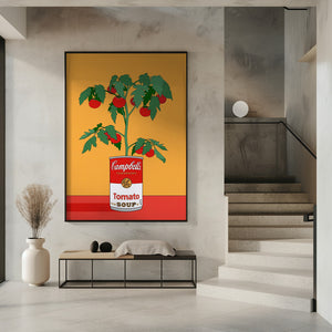 Art Prints of Campbells Soup Tomato Plant Retro Illustration