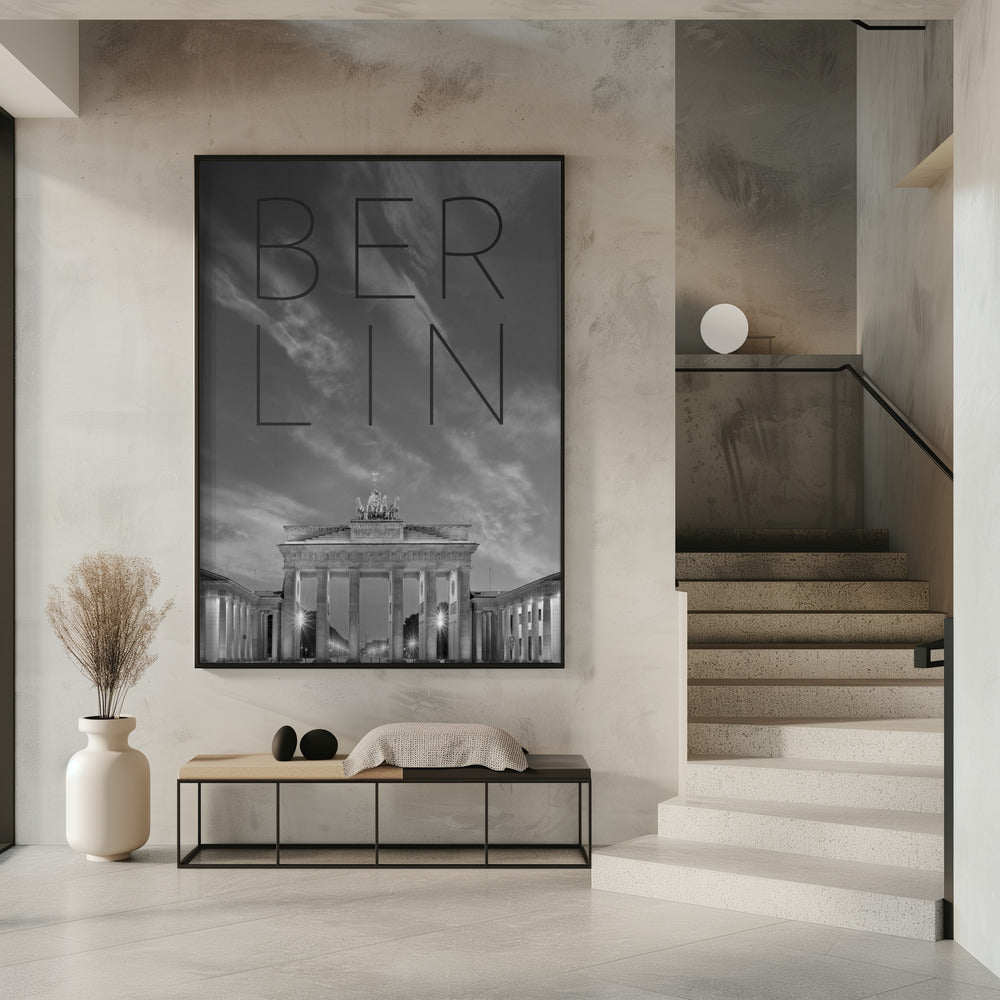 Art Prints of BERLIN Brandenburg Gate | Text & Skyline