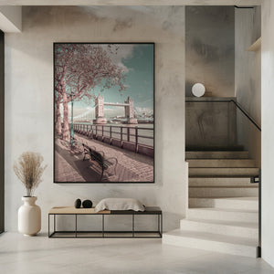 Art Prints of LONDON Thames Riverside & Tower Bridge | urban vintage style