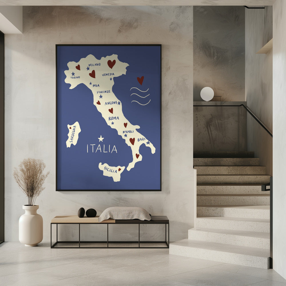 Art Prints of Italiy Map