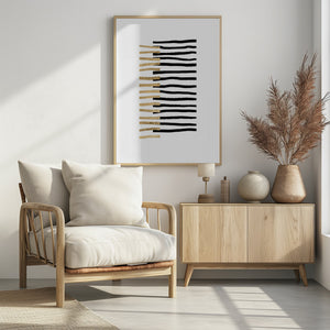 Art Prints of Gold on Black Lines