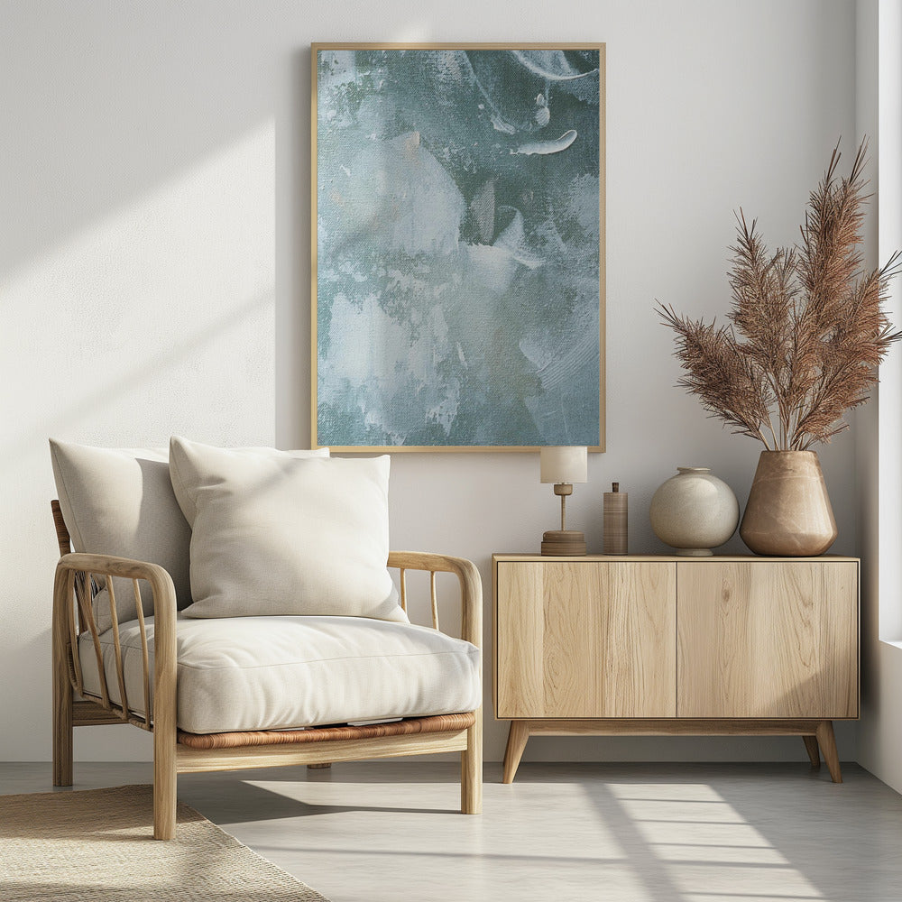 Art Prints of Green and White Acrylic No 3