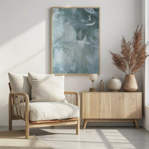 Art Prints of Green and White Acrylic No 3