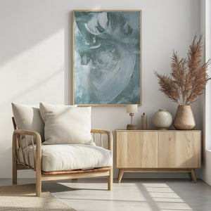 Art Prints of Green and White Acrylic No 4