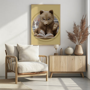 Canvas Art Print bear sharing knowledge