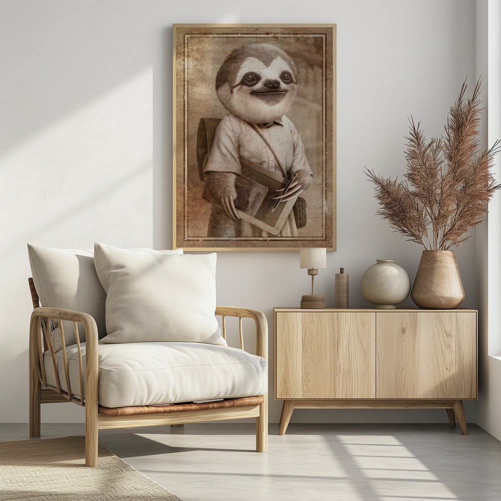 Canvas Art Print STUDENT SLOTH