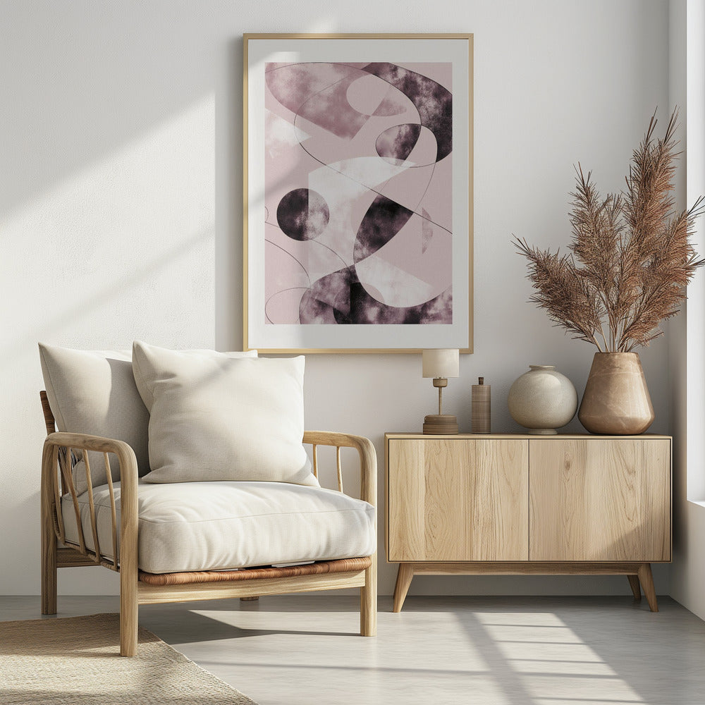 Art Prints of Shapes Shatters Red