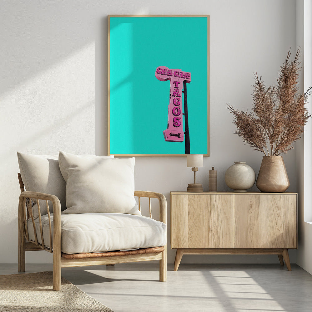 Art Prints of Cha-Cha's Tacos Sign