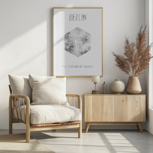 Art Prints of Coordinates BERLIN CATHEDRAL & TELEVISION TOWER | monochrome watercolor