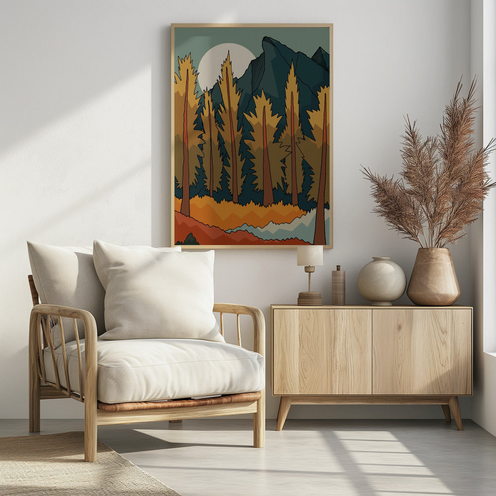Forest mountain peak