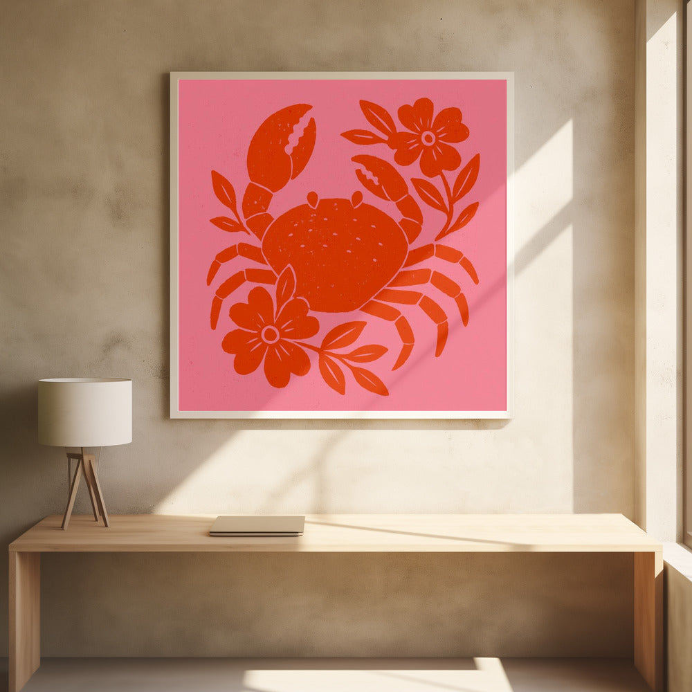 Crab and flowers