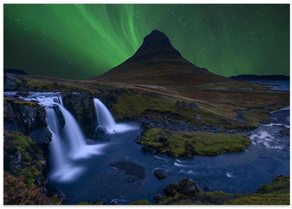 Kirkjufell...   Under a boreal green sky