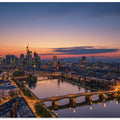 Art Prints of Frankfurt Skyline at sunset