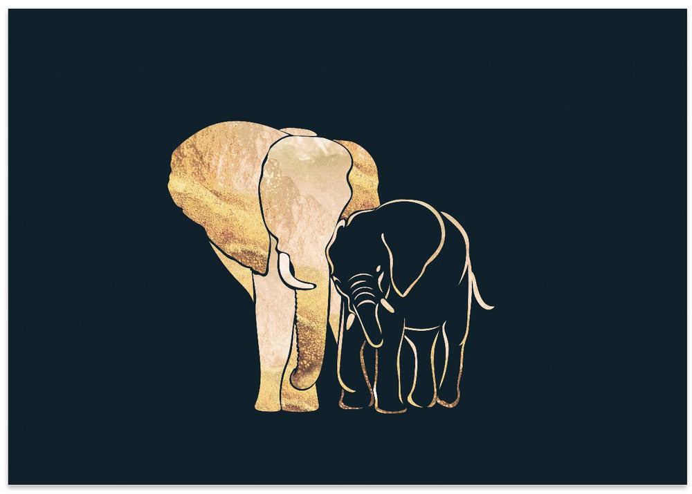 Black Gold Elephants 1
