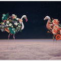 Canvas Art Print Flamingos