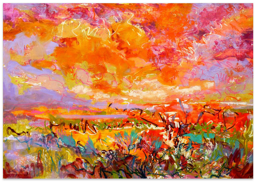 Fiery Sunset Fields
