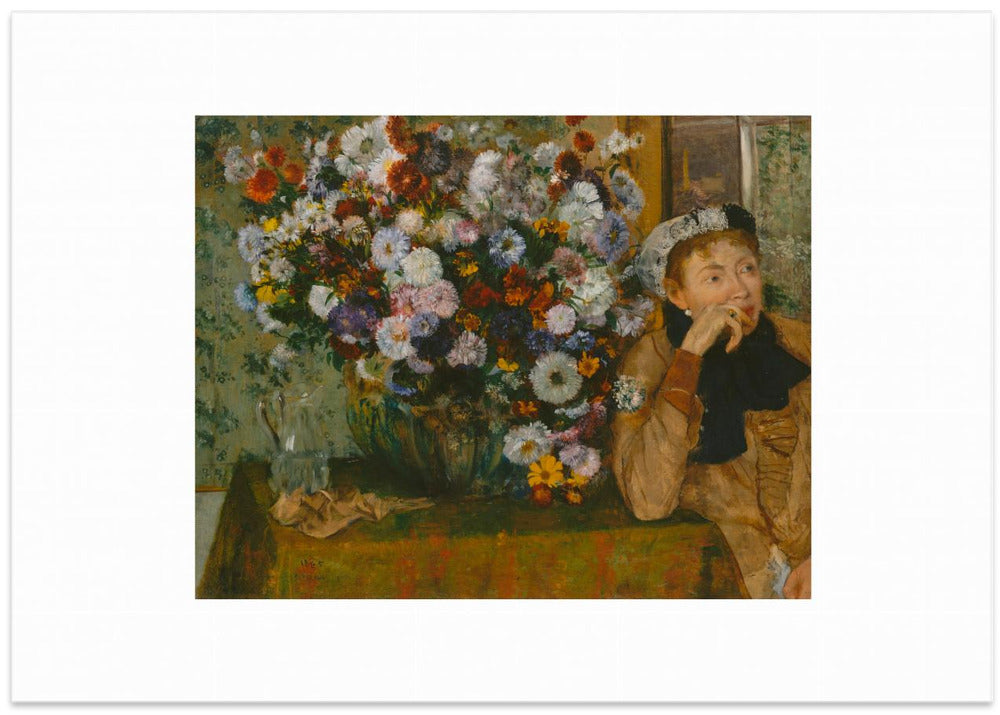 A Woman Seated Beside a Vase of Flowers No.2