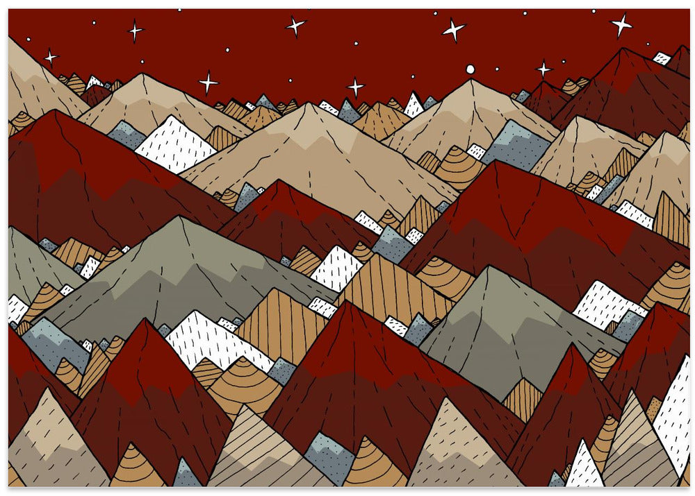 Dark red peaks