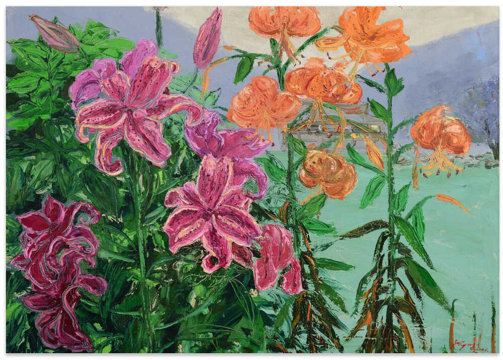 Lush Pink And Orange Lilies