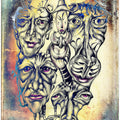 Shaman and faces of souls