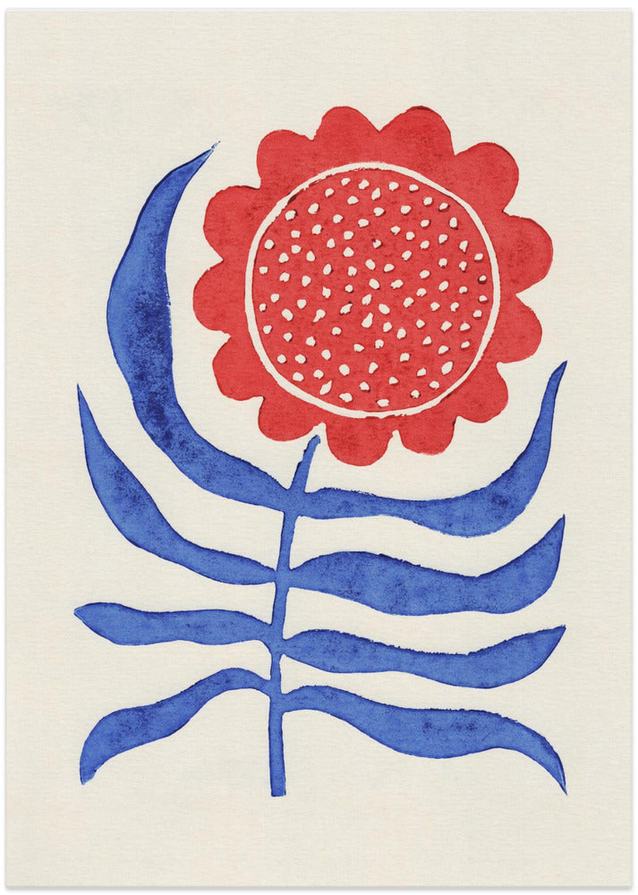 Red Flower / Lino Print