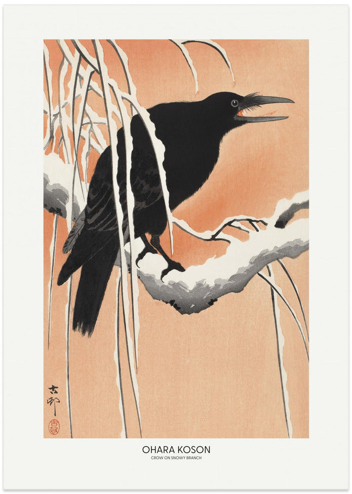 Crow On Snowy Branch