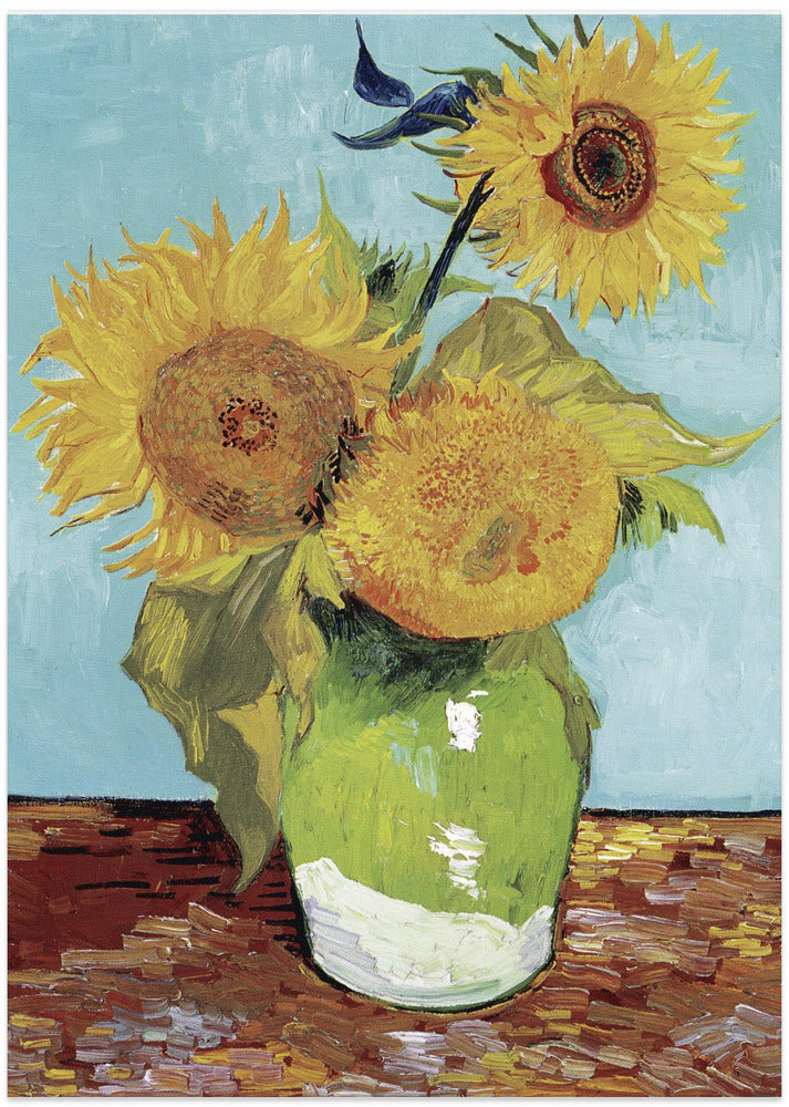 Vase With Three Sunflowers
