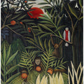 Monkeys And Parrot In The Virgin Forest